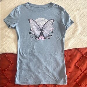 Aeropostale Light Blue Butterfly Tee